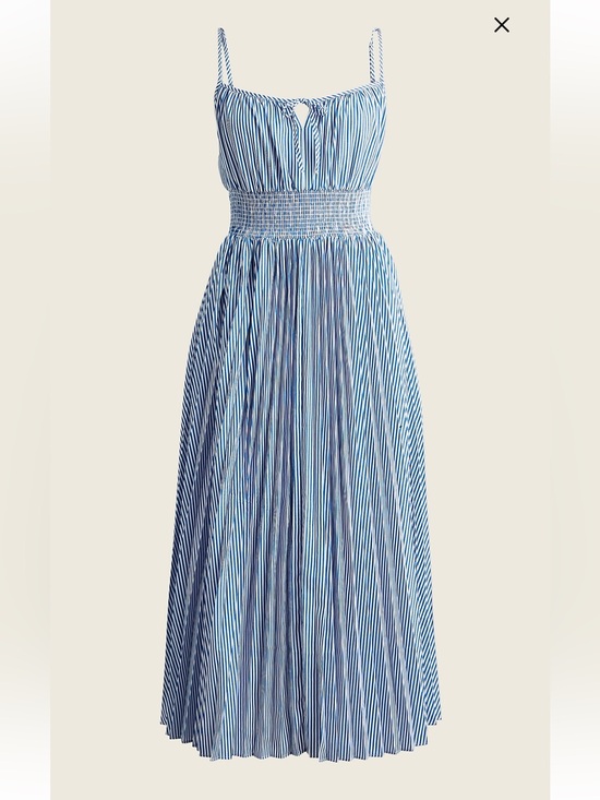 J. Crew Dresses & Skirts - J. Crew Blue and White Striped Smocked Maxi Dress
